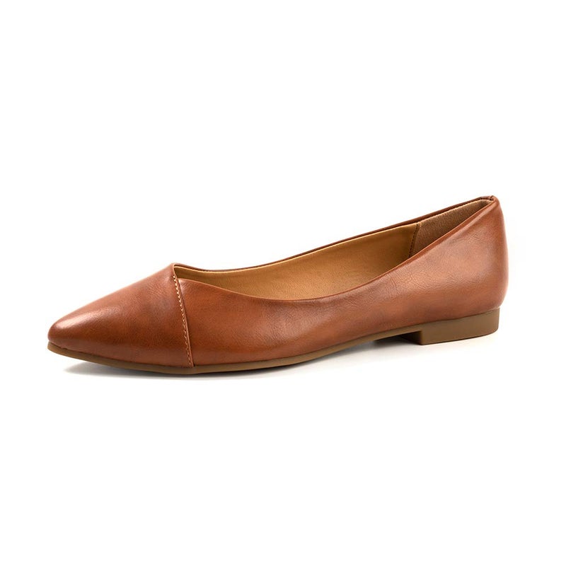 FUNKYMONKEY Women's Ballet Flats Comfort Slip On Shoes for Walking and Driving (9 M US, Brown A) - Image 1